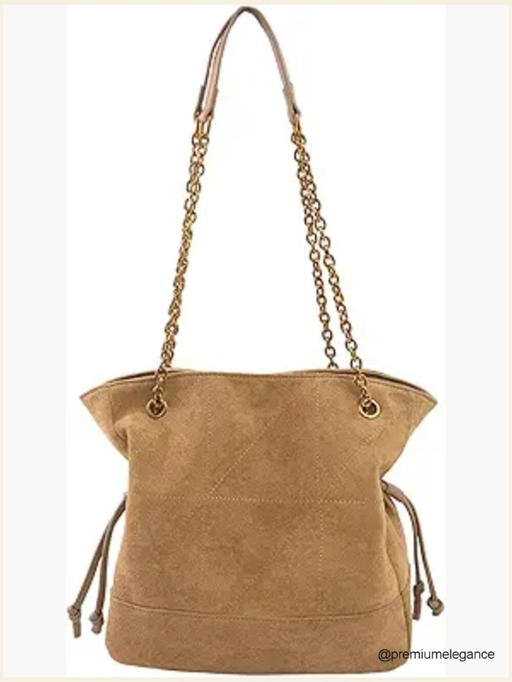 Faux Suede Hobo Shoulder Bag Large Tote Handbag Chain Strap